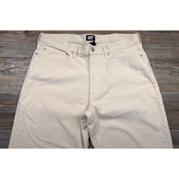 Lands' End Beige Corduroy Pants Men's 5 Pocket Stretch 36 x 31.5 Preppy - Picture 3 of 12
